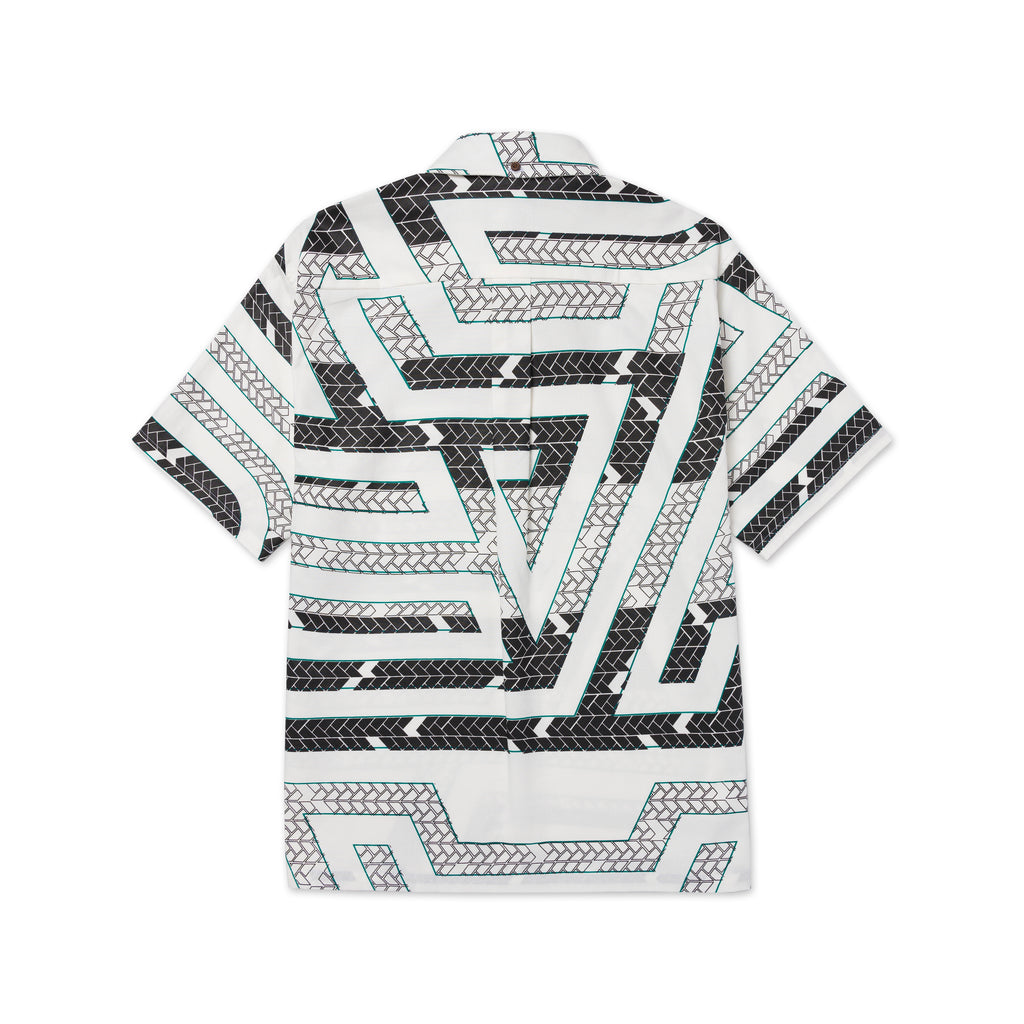 A&P x SIG ZANE® PARALLELS OF PRACTICE ALOHA SHIRT SNOW/BLACK/EMERALD