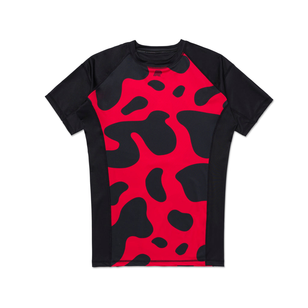 A&P DART CAMO SS RASHGUARD BLACK/RED