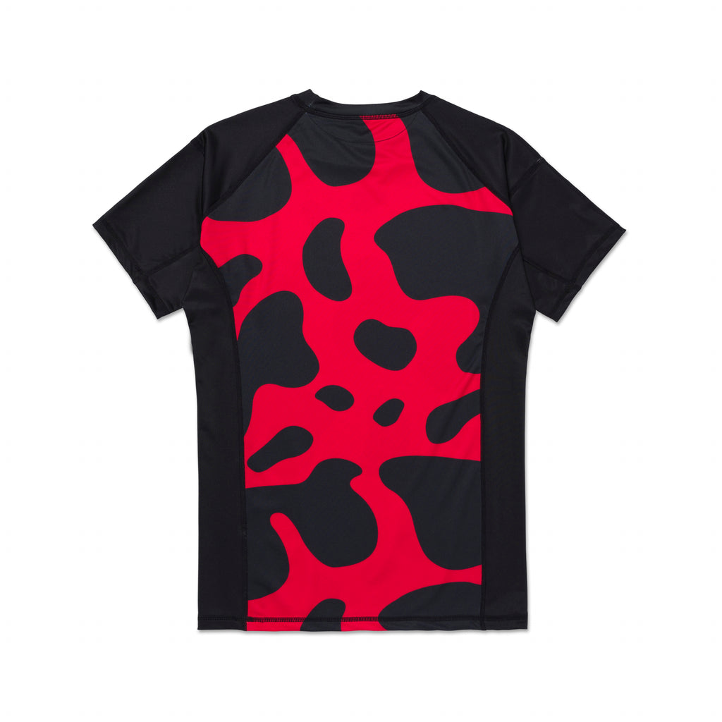 A&P DART CAMO SS RASHGUARD BLACK/RED