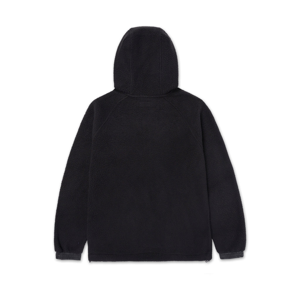 A&P BERBER FLEECE HALF-ZIP MOCK HOODIE BLACK